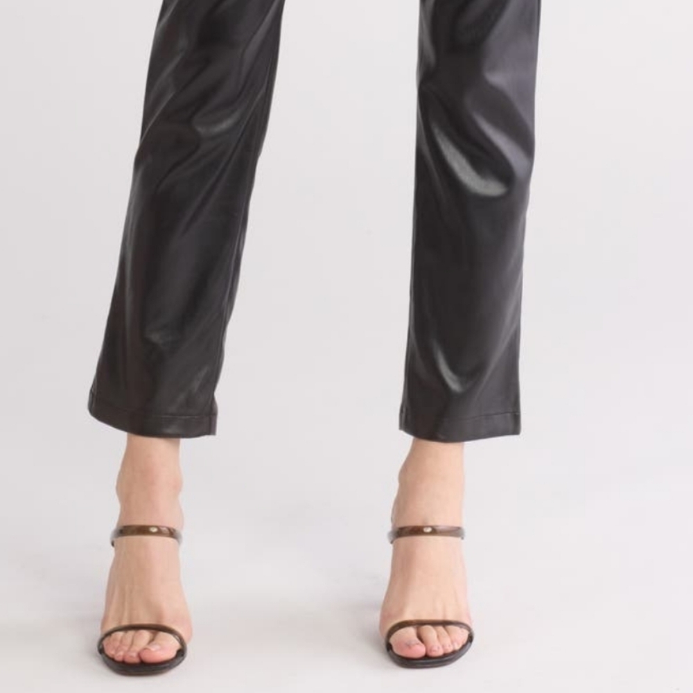 Tart | XS High Waist Black Faux Leather Pants - Picture 2 of 5